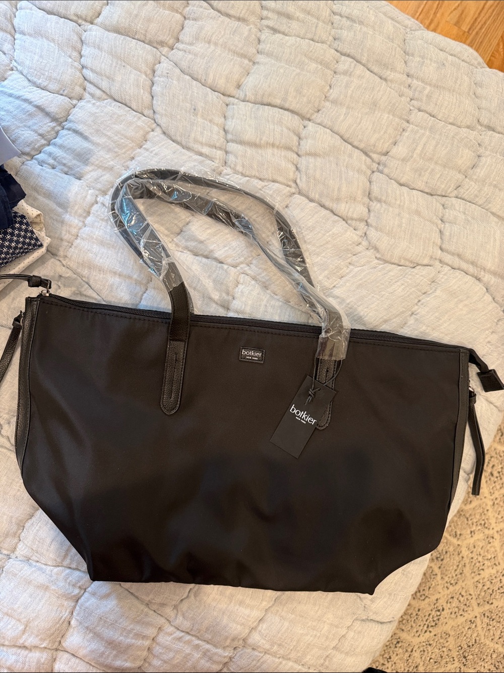 Botkier Black Tote with Leather Trim